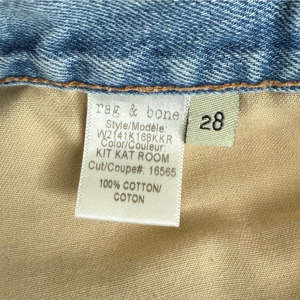 RAG & BONE Asymmetrical Zippered Riveted Waistband Distressed Hem Denim Short 28 - Picture 6 of 7